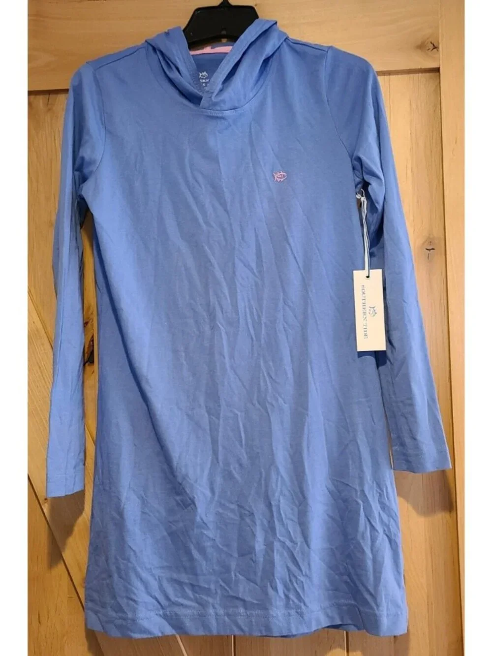 New! Southern Tide Size XS Dress Long Sleeve Hooded Blue Coverup Ultramarine